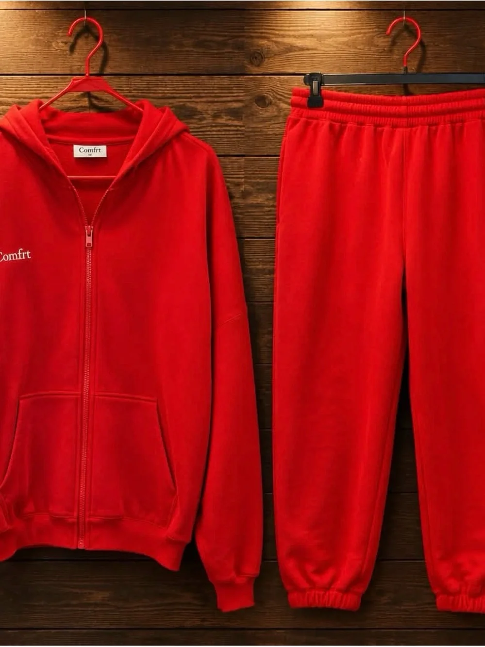 Comfit Women's Red Hoodie/Jacket Size XL  Zip & joggers size 2X! BRAND NEW